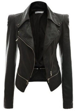 Women's Moto-Style Faux Leather Jacket