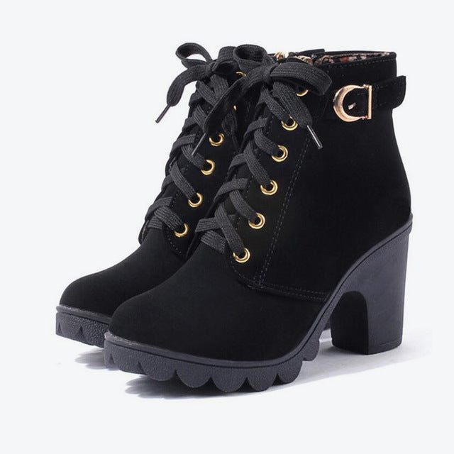 Stylish Martin Boots – Suede & PU Leather