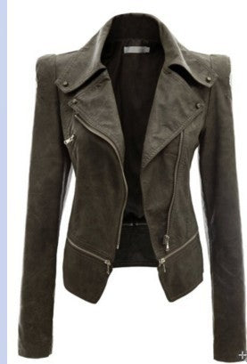 Women's Moto-Style Faux Leather Jacket
