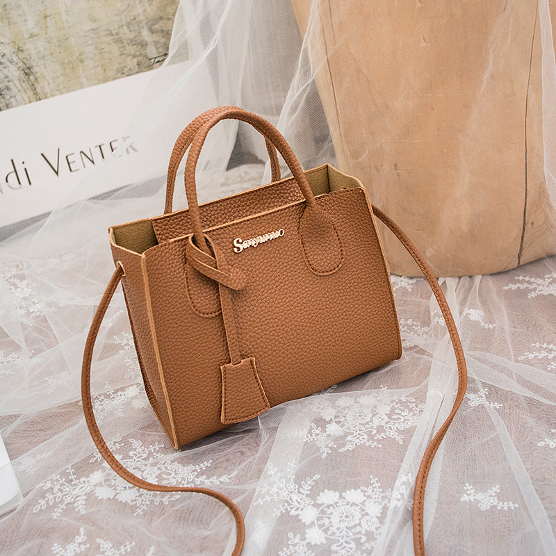 Women’s Trendy PU Crossbody Phone Bag – Letter Accent, One-Shoulder Style
