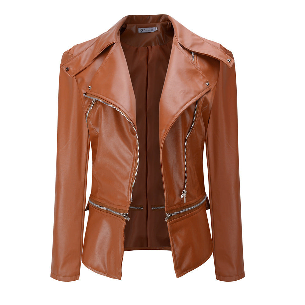 Women's Moto-Style Faux Leather Jacket