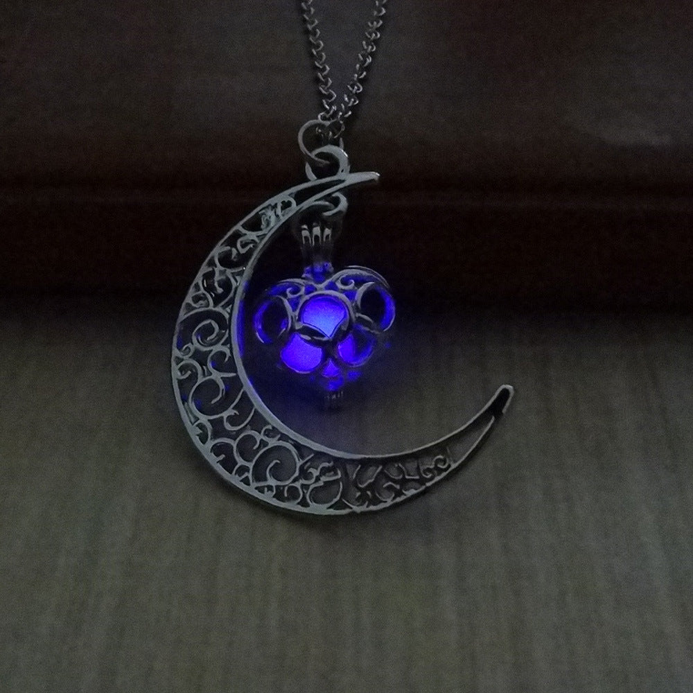 Silver-Plated Glowing Pendant Necklace