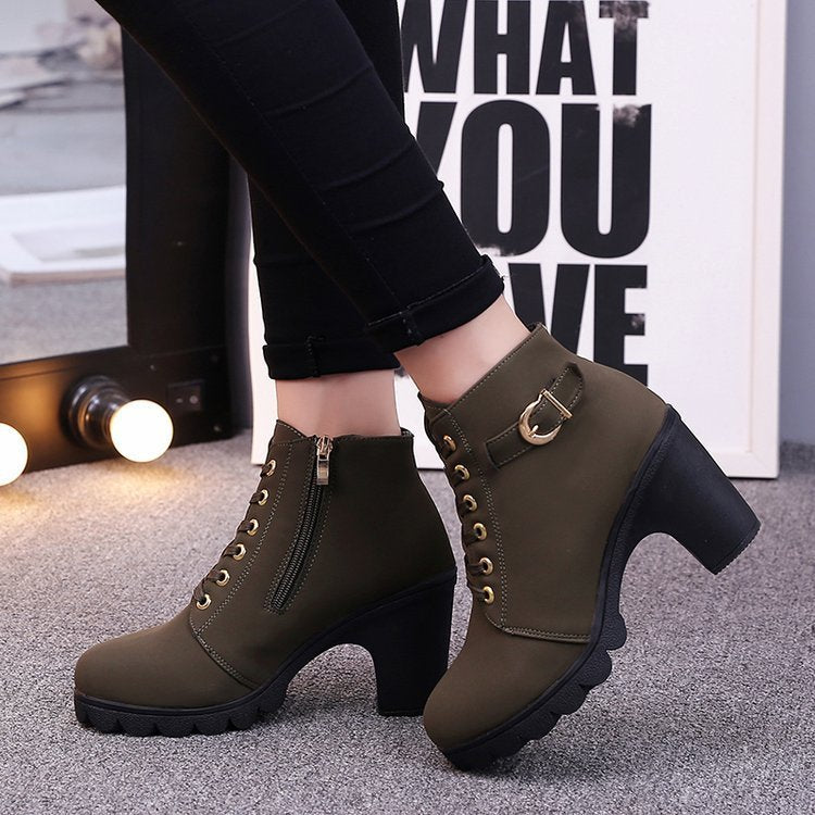 Stylish Martin Boots – Suede & PU Leather