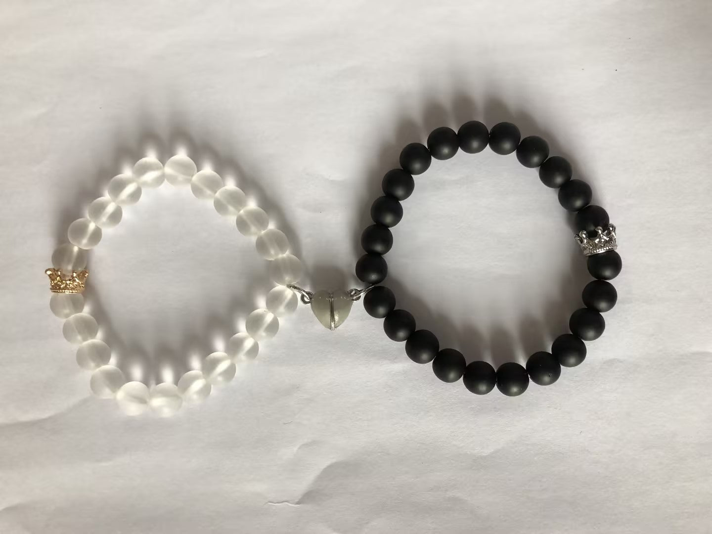 Couple’s Handmade Crown Beaded Bracelet