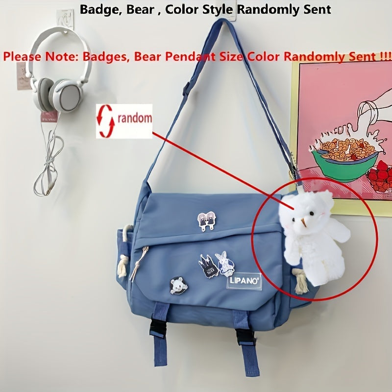 Nylon Handbags Shoulder Bag Large Capacity Crossbody Bags for s Men Harajuku Messenger Bag Student Bags, Suitable for Women