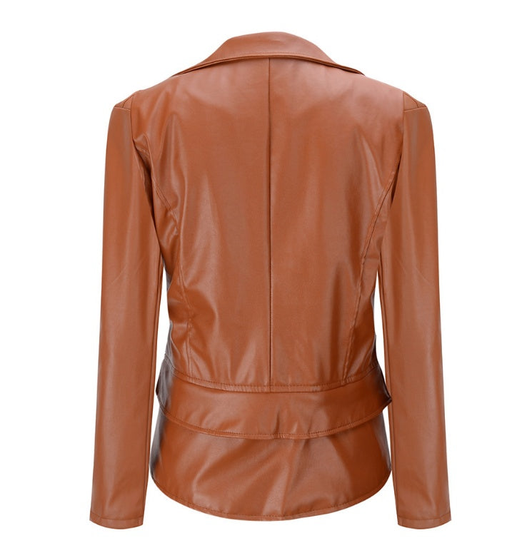 Women's Moto-Style Faux Leather Jacket