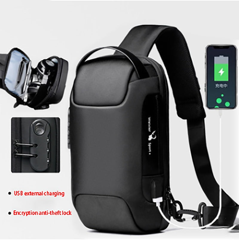 Waterproof USB Anti-Theft Crossbody Sling Bag for Men
