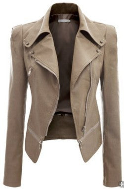 Women's Moto-Style Faux Leather Jacket