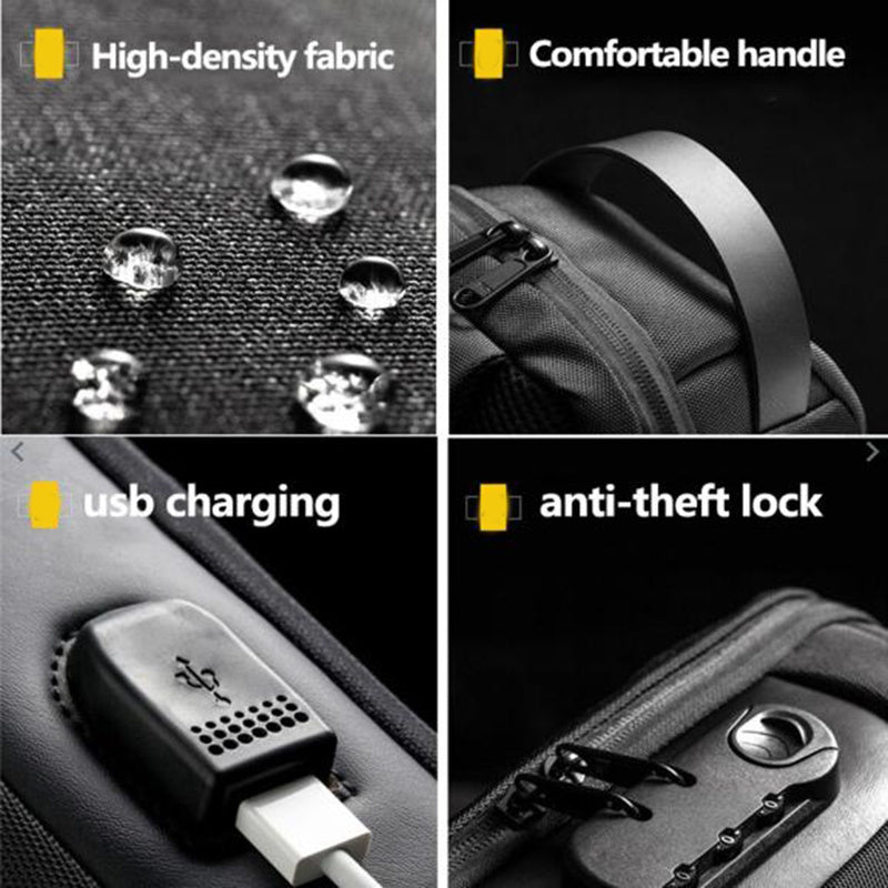 Waterproof USB Anti-Theft Crossbody Sling Bag for Men