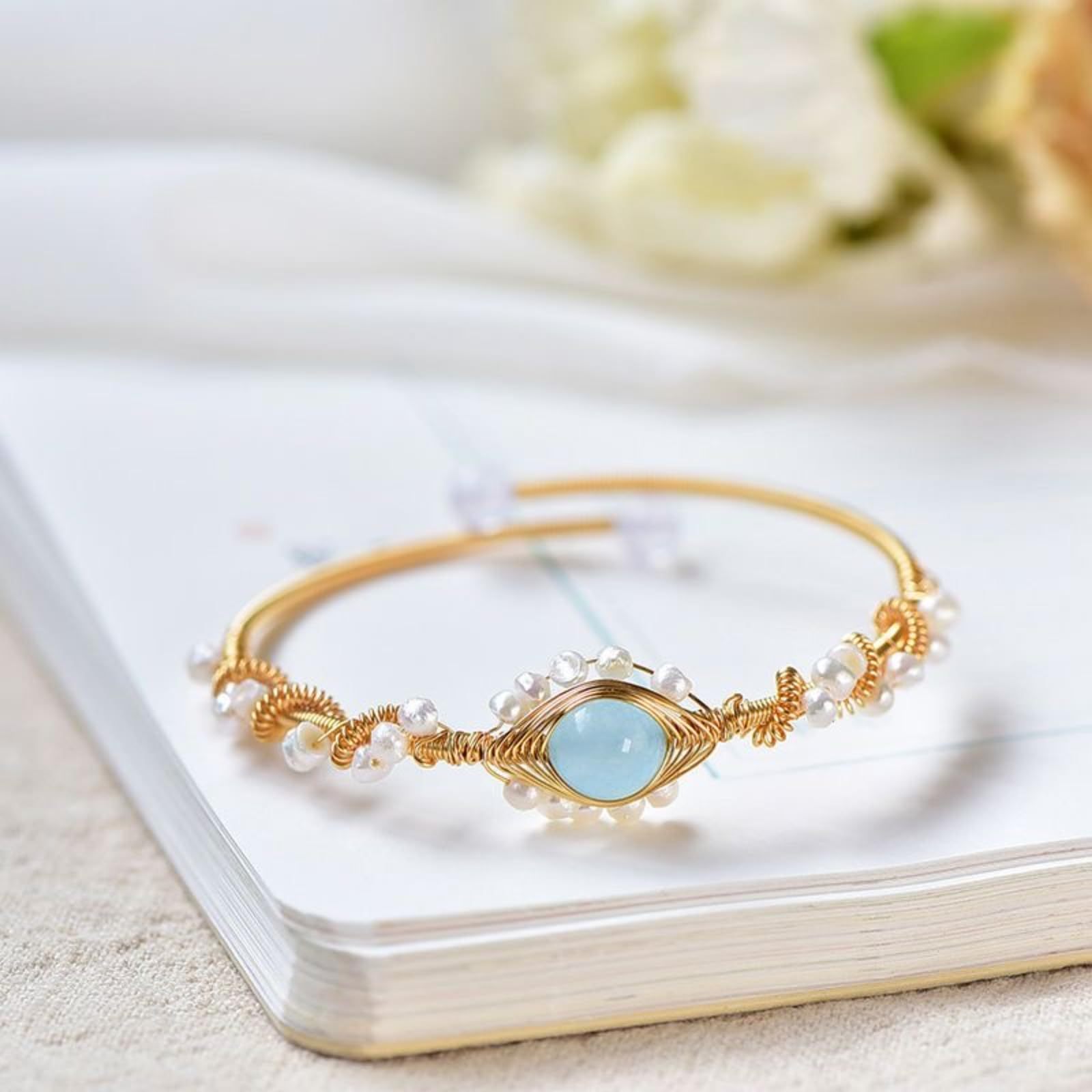 Gold-Plated Pearl Bracelet for Women