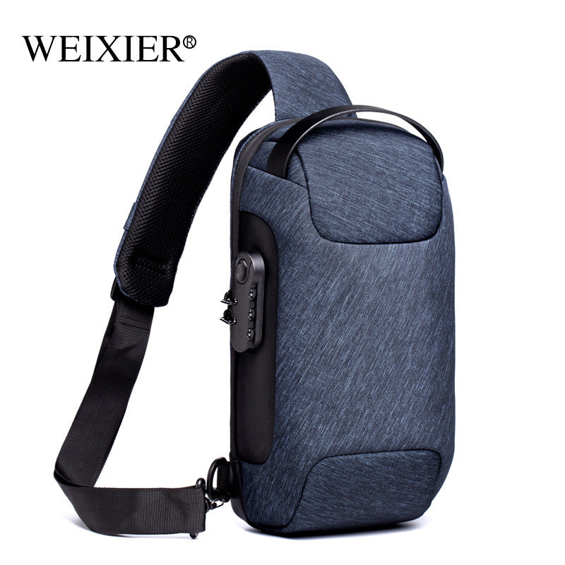Waterproof USB Anti-Theft Crossbody Sling Bag for Men