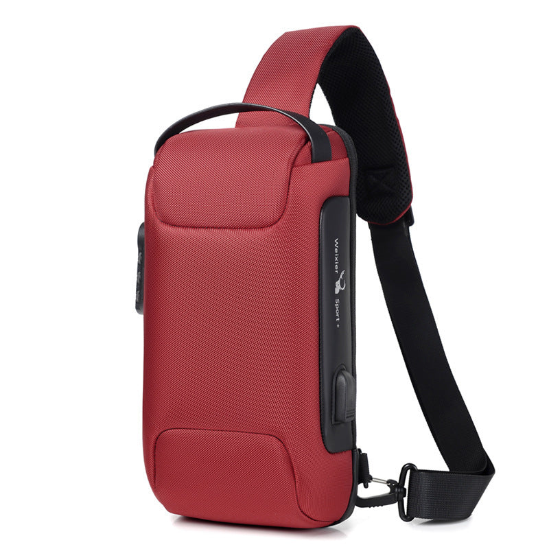 Waterproof USB Anti-Theft Crossbody Sling Bag for Men