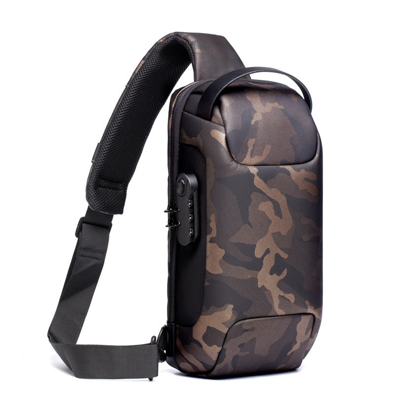 Waterproof USB Anti-Theft Crossbody Sling Bag for Men