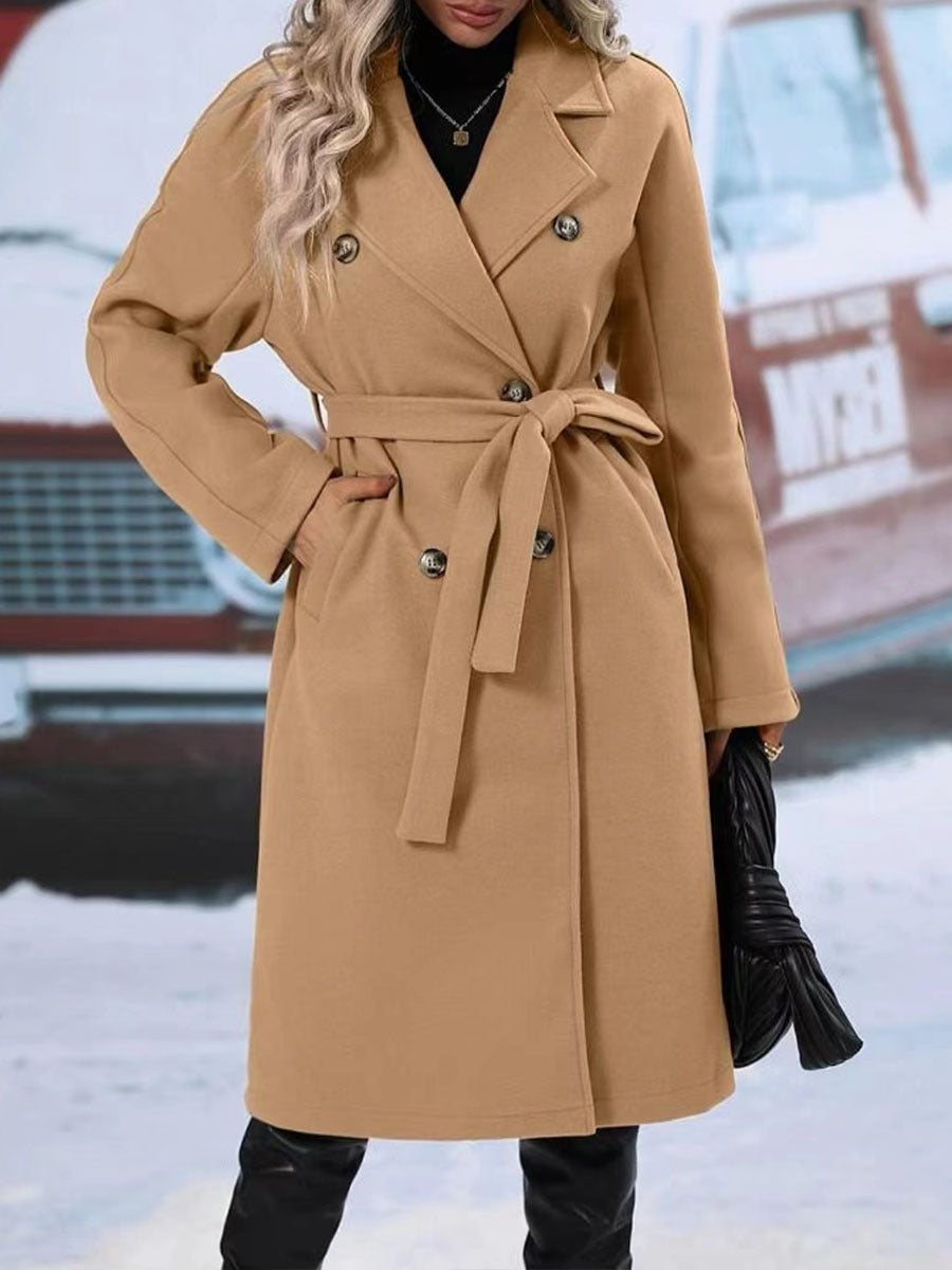 Chic Belted Trench Coat – Elegant Winter Style