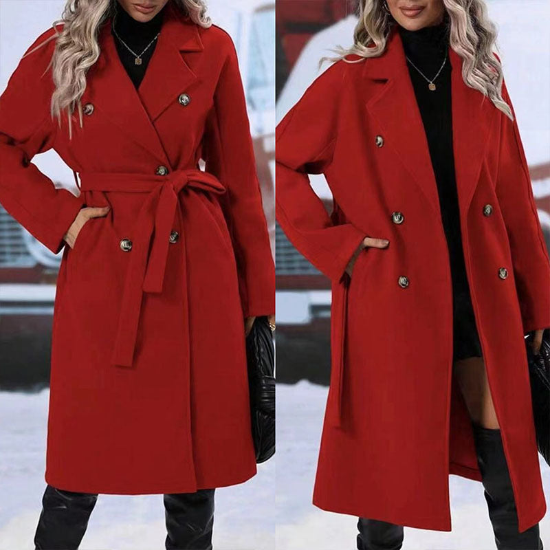 Chic Belted Trench Coat – Elegant Winter Style