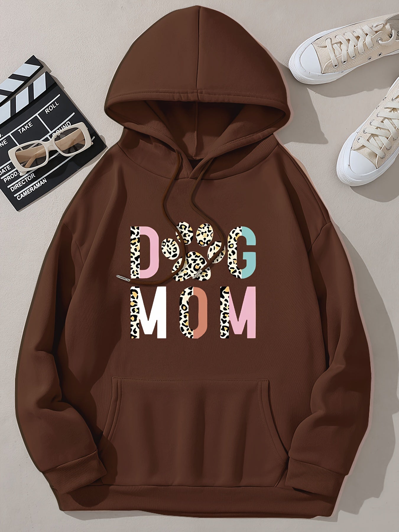 Stylish Dog Mom Print Hoodie - Fashion Hoodies for Women with Casual Long Sleeve, Drawstring, and Pocket - Soft Sweatshirt for Everyday Wear