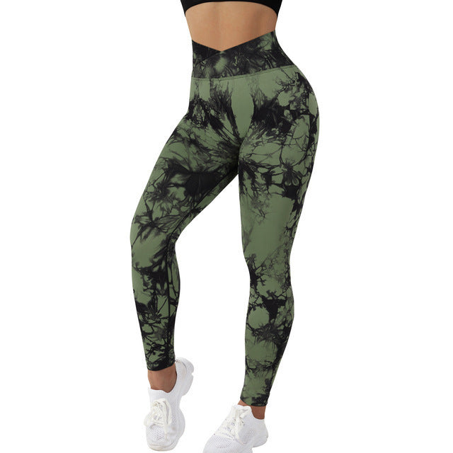 Seamless Tie-Dye Push-Up Leggings