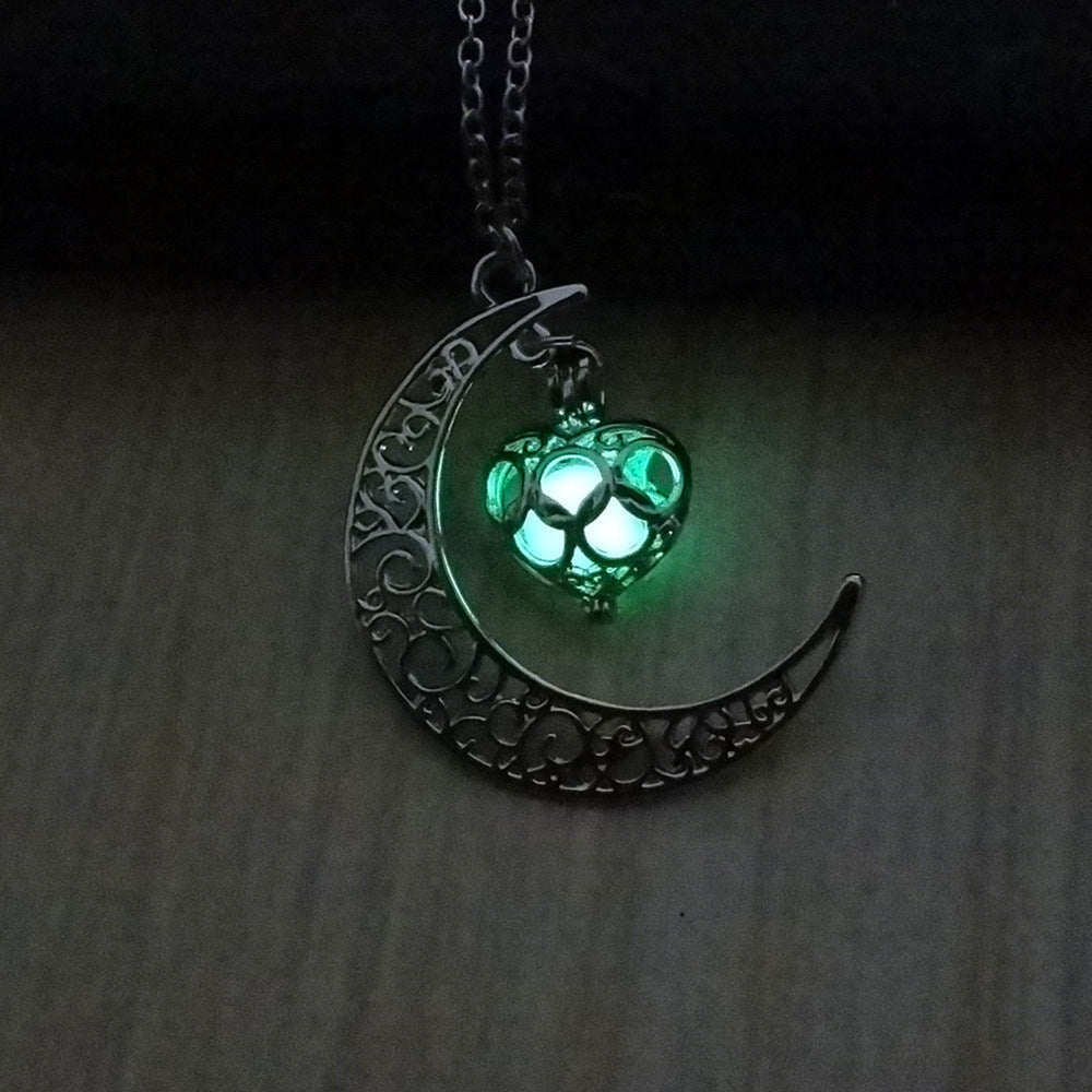 Silver-Plated Glowing Pendant Necklace