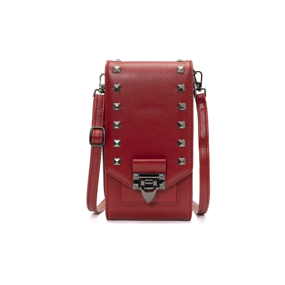 Rivet Design Crossbody Shoulder Bag