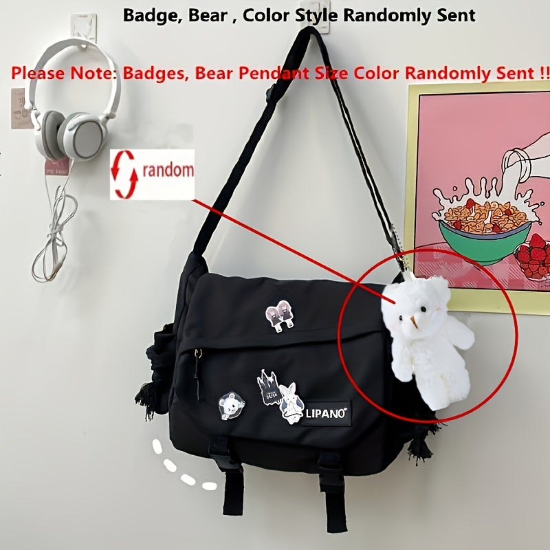 Nylon Handbags Shoulder Bag Large Capacity Crossbody Bags for s Men Harajuku Messenger Bag Student Bags, Suitable for Women