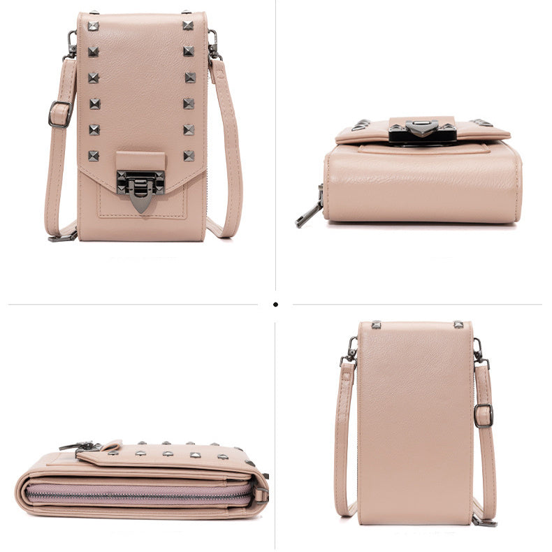 Rivet Design Crossbody Shoulder Bag