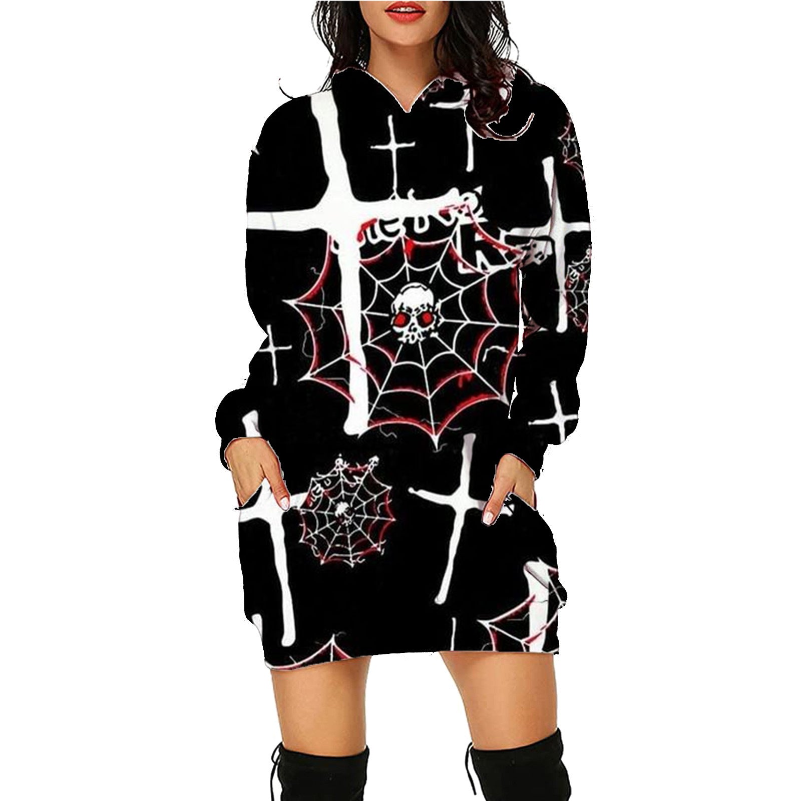 Women's Halloween Print Long Hoodie