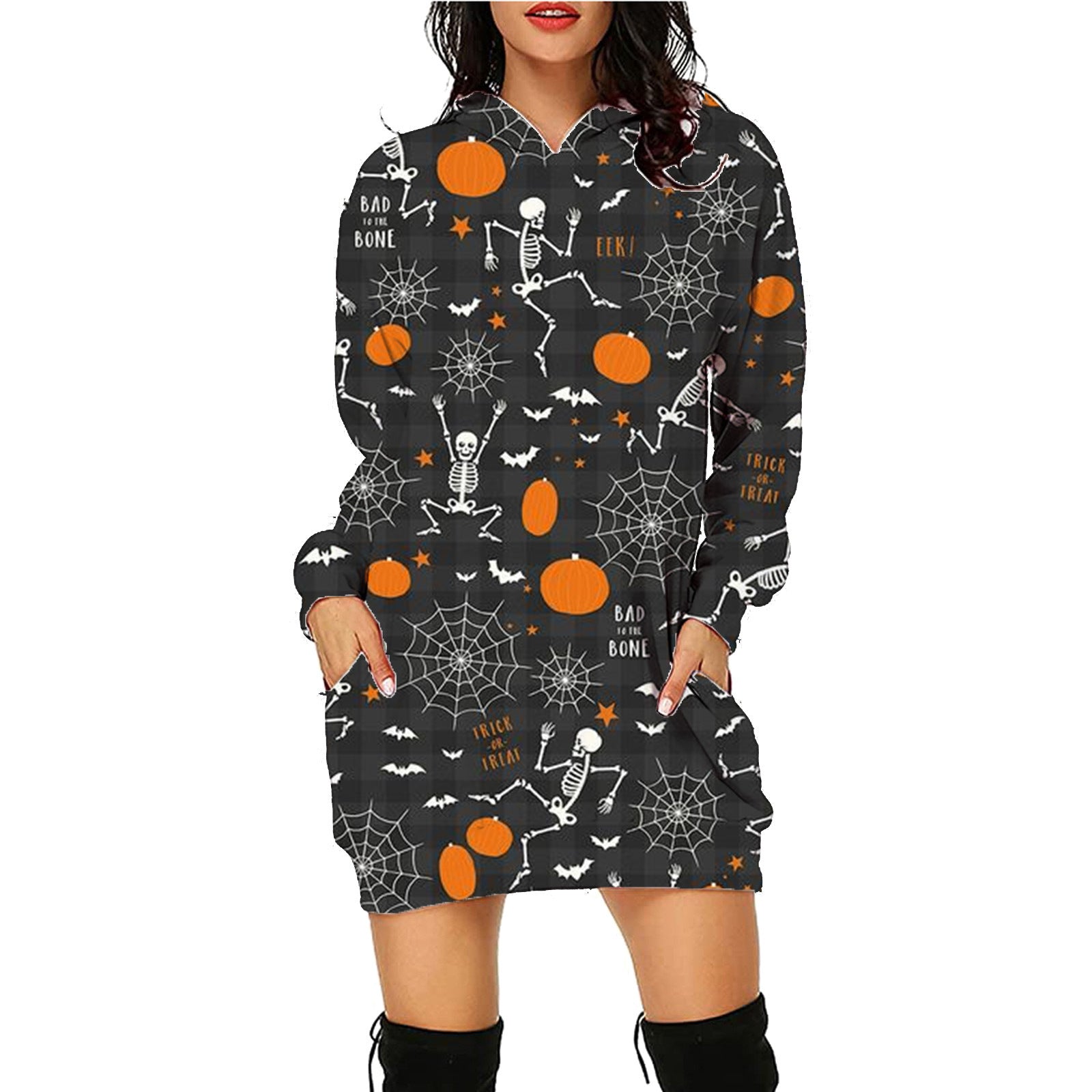 Women's Halloween Print Long Hoodie