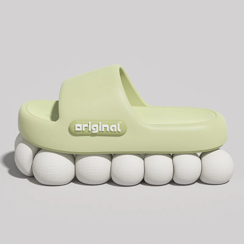 Thick Platform Pillow Slippers Women 2025 Summer Soft Sole Eva Cloud Slippers Woman Letter Print Non Slip Indoor House Shoes