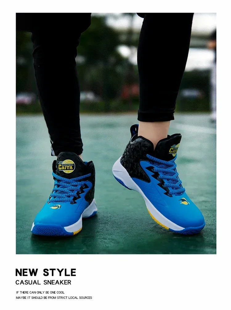 Children Basketball Shoes for Boys Girls Kids Teenagers Breathable Non-slip Lace Up Indoor Outdoor Training Sneakers Tennis Shoe