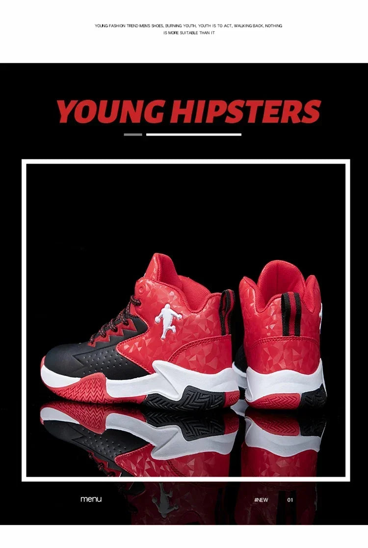 Children Basketball Shoes for Boys Girls Kids Teenagers Breathable Non-slip Lace Up Indoor Outdoor Training Sneakers Tennis Shoe