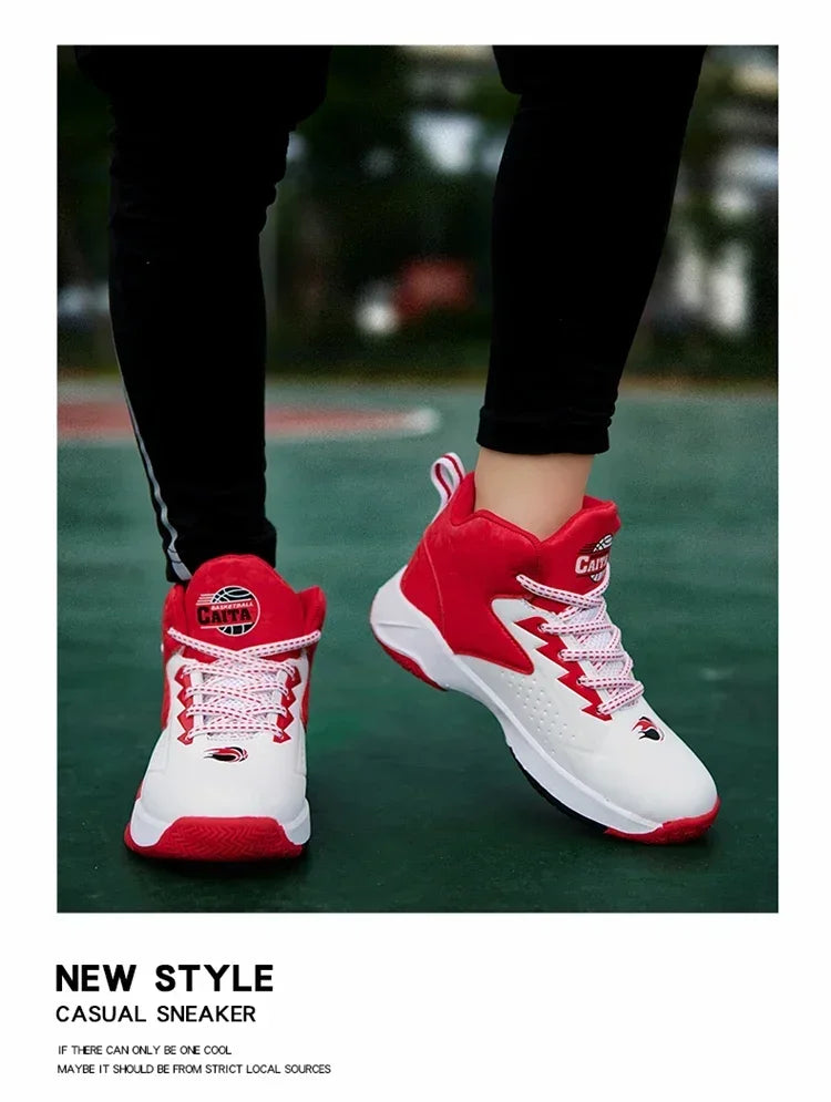 Children Basketball Shoes for Boys Girls Kids Teenagers Breathable Non-slip Lace Up Indoor Outdoor Training Sneakers Tennis Shoe
