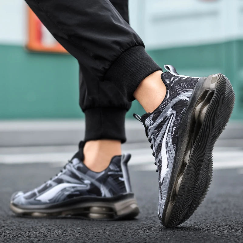 Men's Fashionable Basketball Shoes, with Air Cushioning, Comfortable and Non-Slip, Breathable and Shock-Absorbing, Suitable for Men's Outdoor Activities