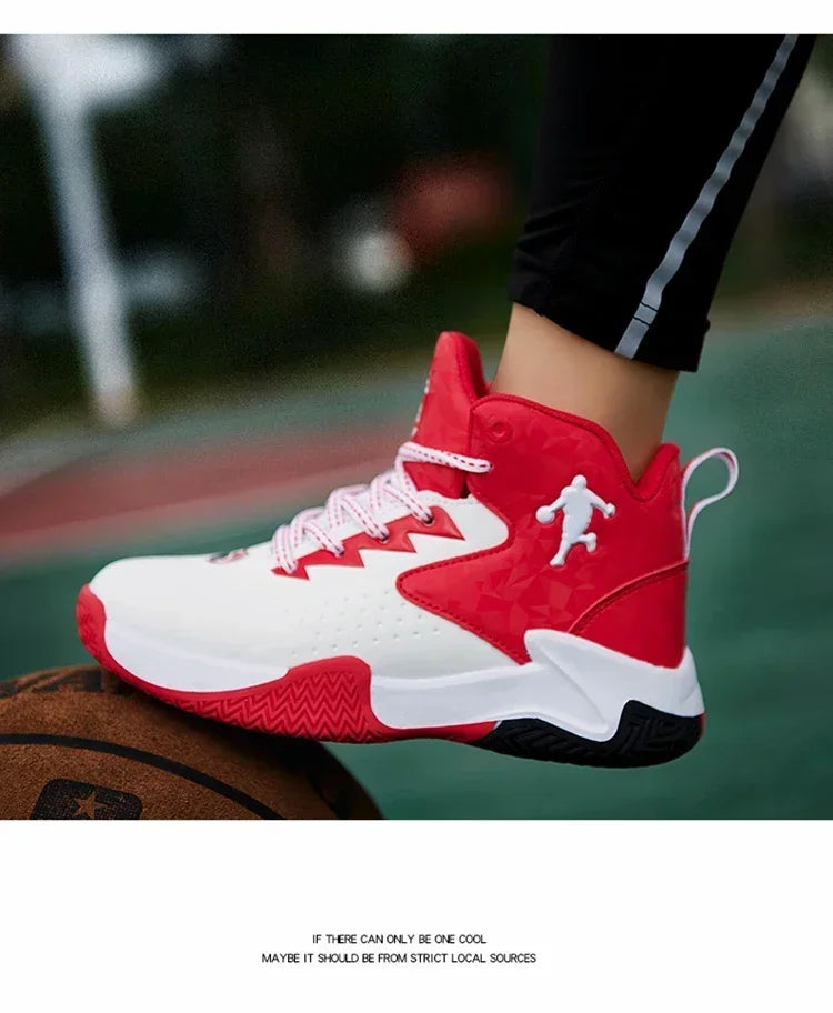 Children Basketball Shoes for Boys Girls Kids Teenagers Breathable Non-slip Lace Up Indoor Outdoor Training Sneakers Tennis Shoe