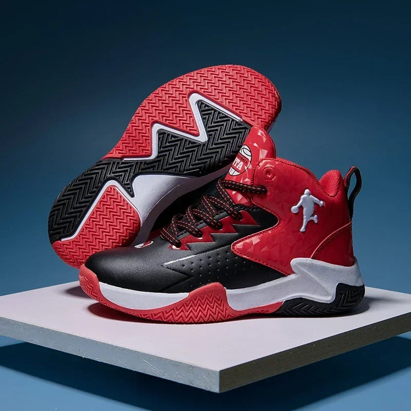 Children Basketball Shoes for Boys Girls Kids Teenagers Breathable Non-slip Lace Up Indoor Outdoor Training Sneakers Tennis Shoe