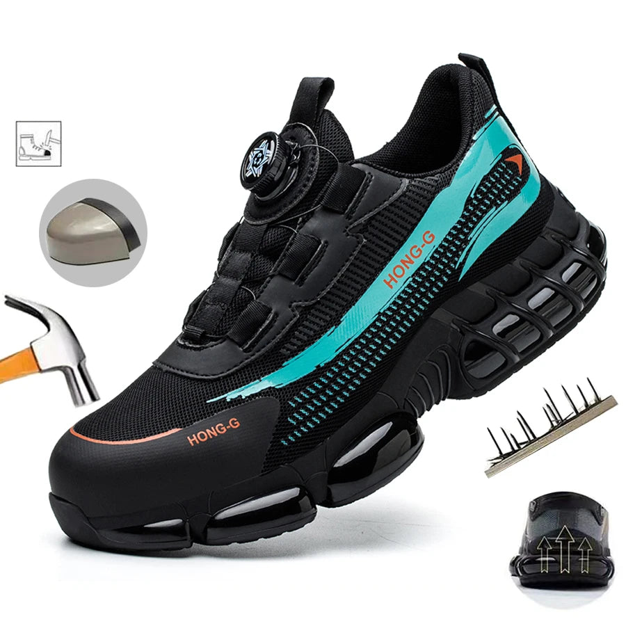 Indestructible Steel Toe Protective Safety Shoes Slip Resistant Abrasion Resistant Work Shoes Men Tough Comfortable Sneaker ﻿