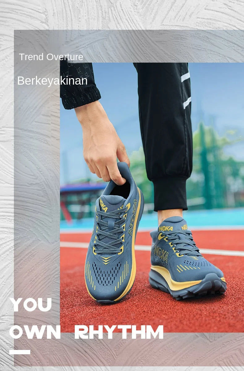 Men's Running Shoes Jogging Breathable Mesh Cushioning Non-Slip Outdoor Luxury shoes Couple Trainer Race Sneakers Off-road Shoes