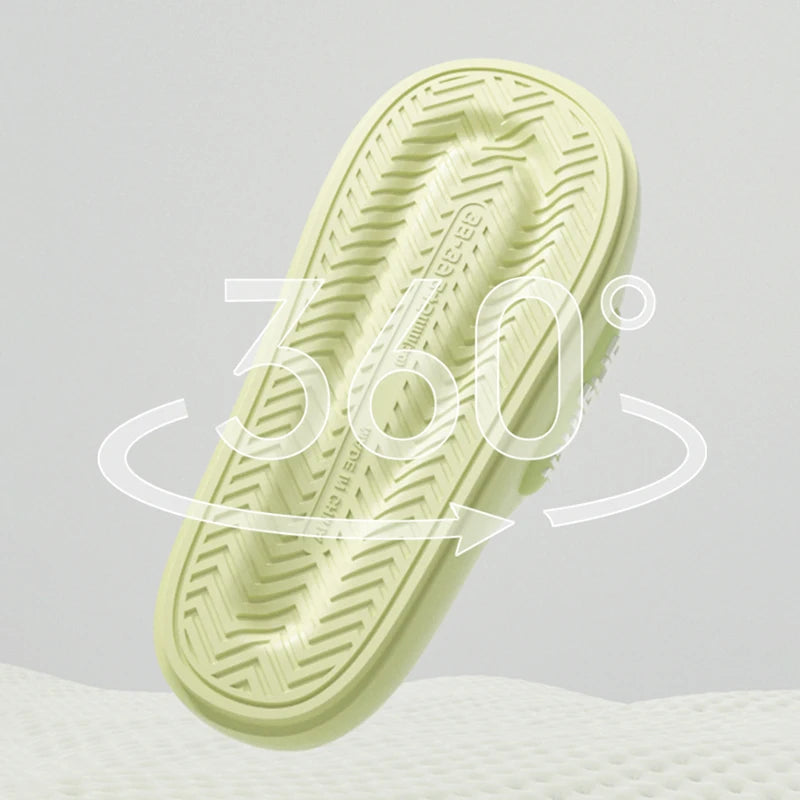 Thick Platform Pillow Slippers Women 2025 Summer Soft Sole Eva Cloud Slippers Woman Letter Print Non Slip Indoor House Shoes