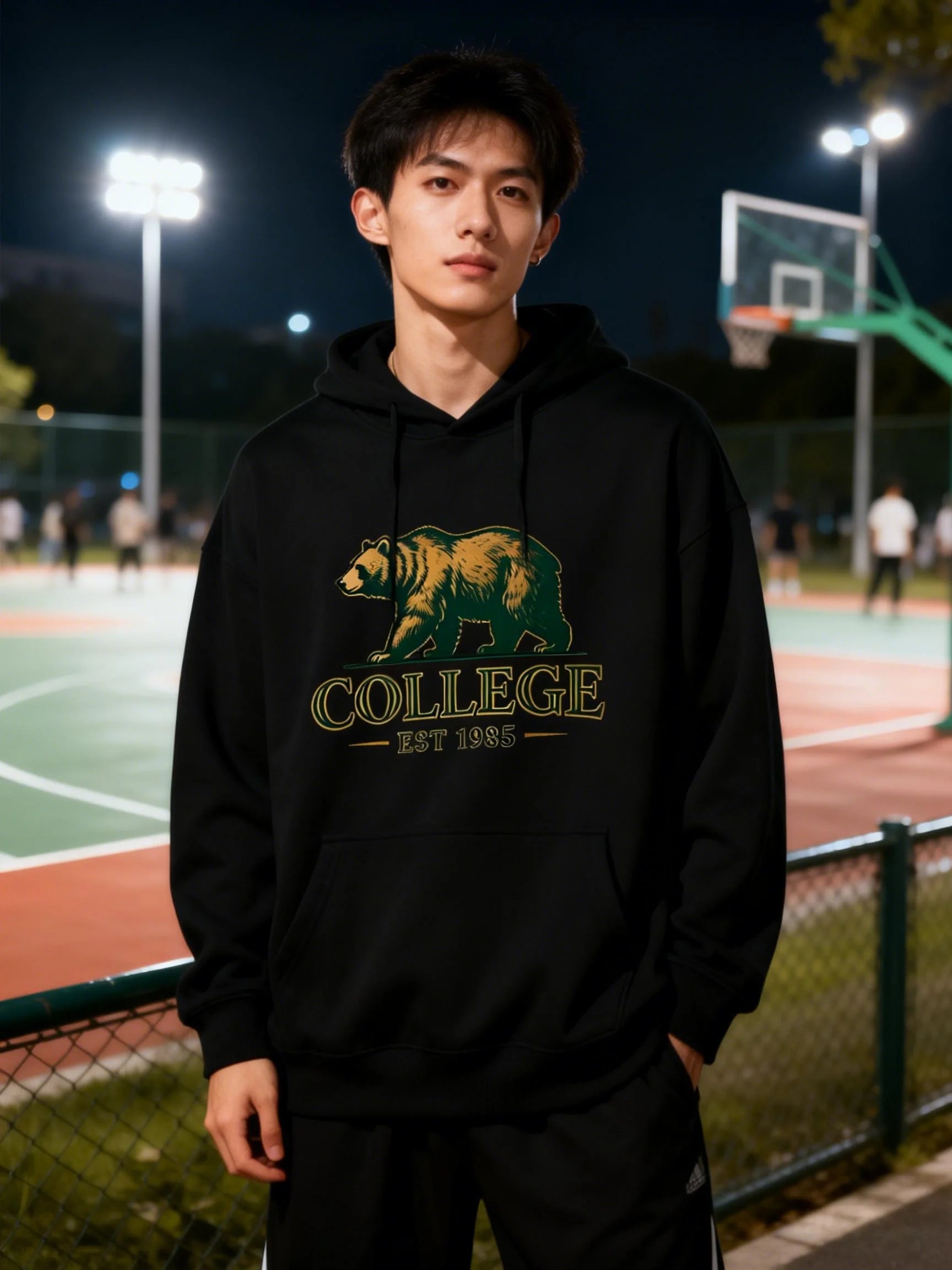 Hoodies  Printing Hoodies Mens Autumn Loose Sweatshirt Craetive Fleece Hoody Casual Hip Hop Streetwear