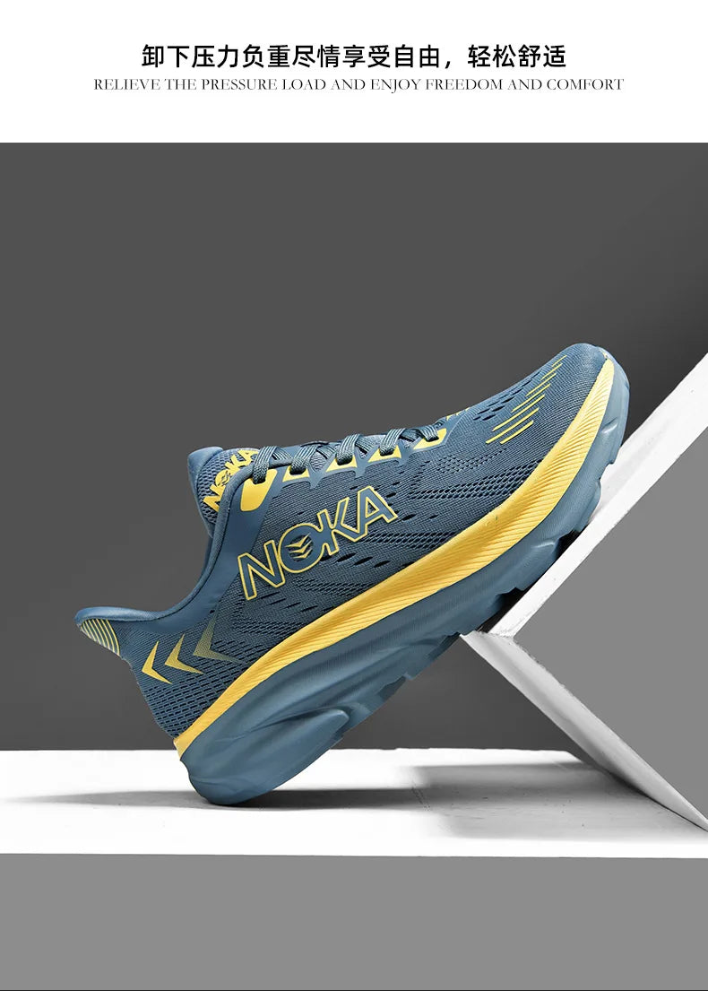 Men's Running Shoes Jogging Breathable Mesh Cushioning Non-Slip Outdoor Luxury shoes Couple Trainer Race Sneakers Off-road Shoes