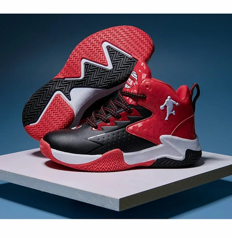 Children Basketball Shoes for Boys Girls Kids Teenagers Breathable Non-slip Lace Up Indoor Outdoor Training Sneakers Tennis Shoe