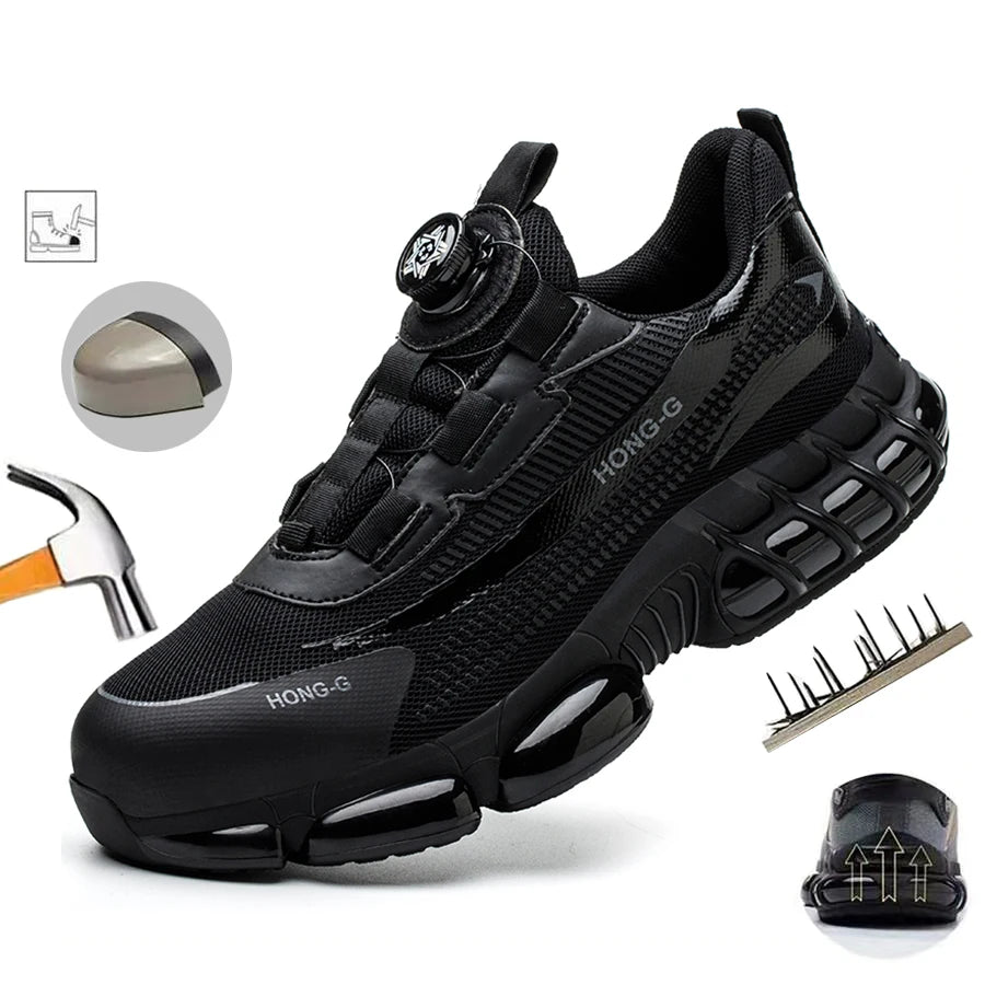 Indestructible Steel Toe Protective Safety Shoes Slip Resistant Abrasion Resistant Work Shoes Men Tough Comfortable Sneaker ﻿