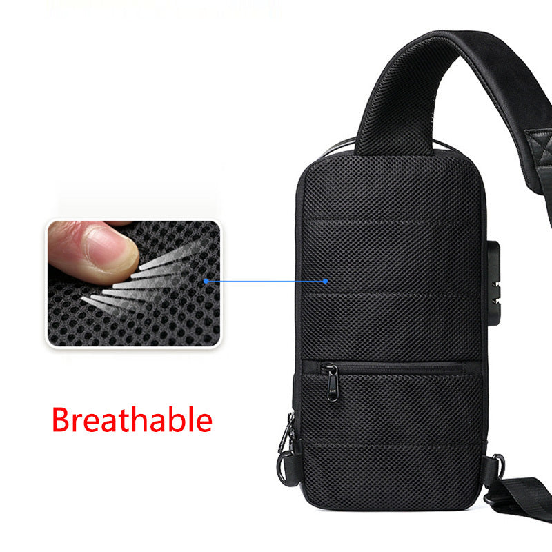 Waterproof USB Anti-Theft Crossbody Sling Bag for Men