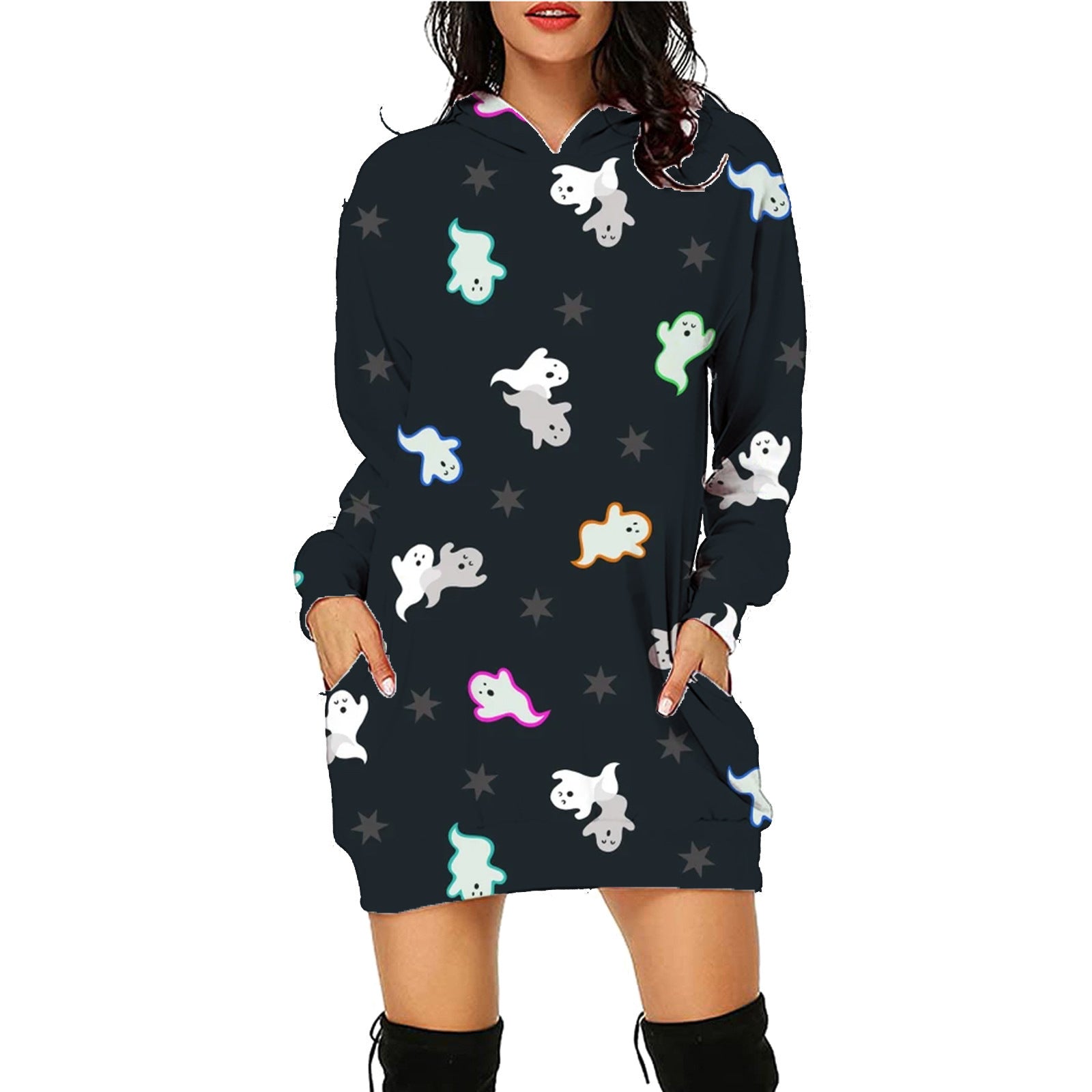 Women's Halloween Print Long Hoodie
