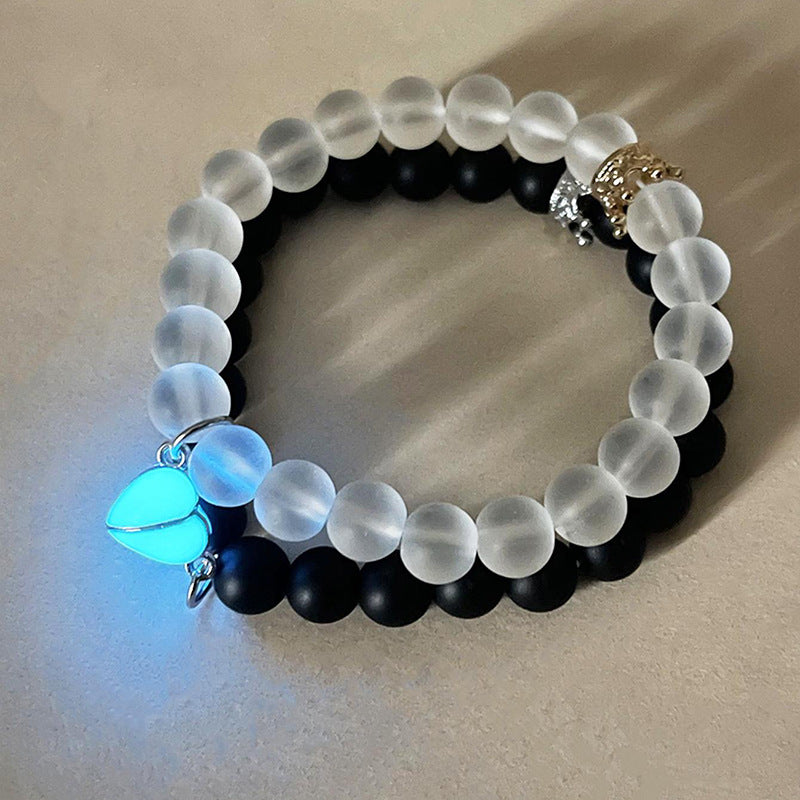 Couple’s Handmade Crown Beaded Bracelet