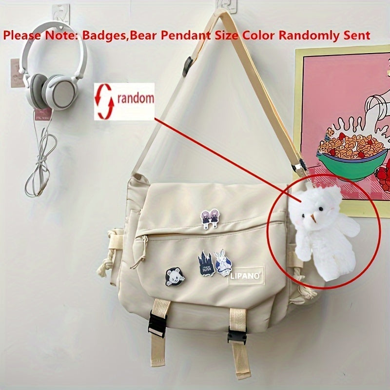 Nylon Handbags Shoulder Bag Large Capacity Crossbody Bags for s Men Harajuku Messenger Bag Student Bags, Suitable for Women