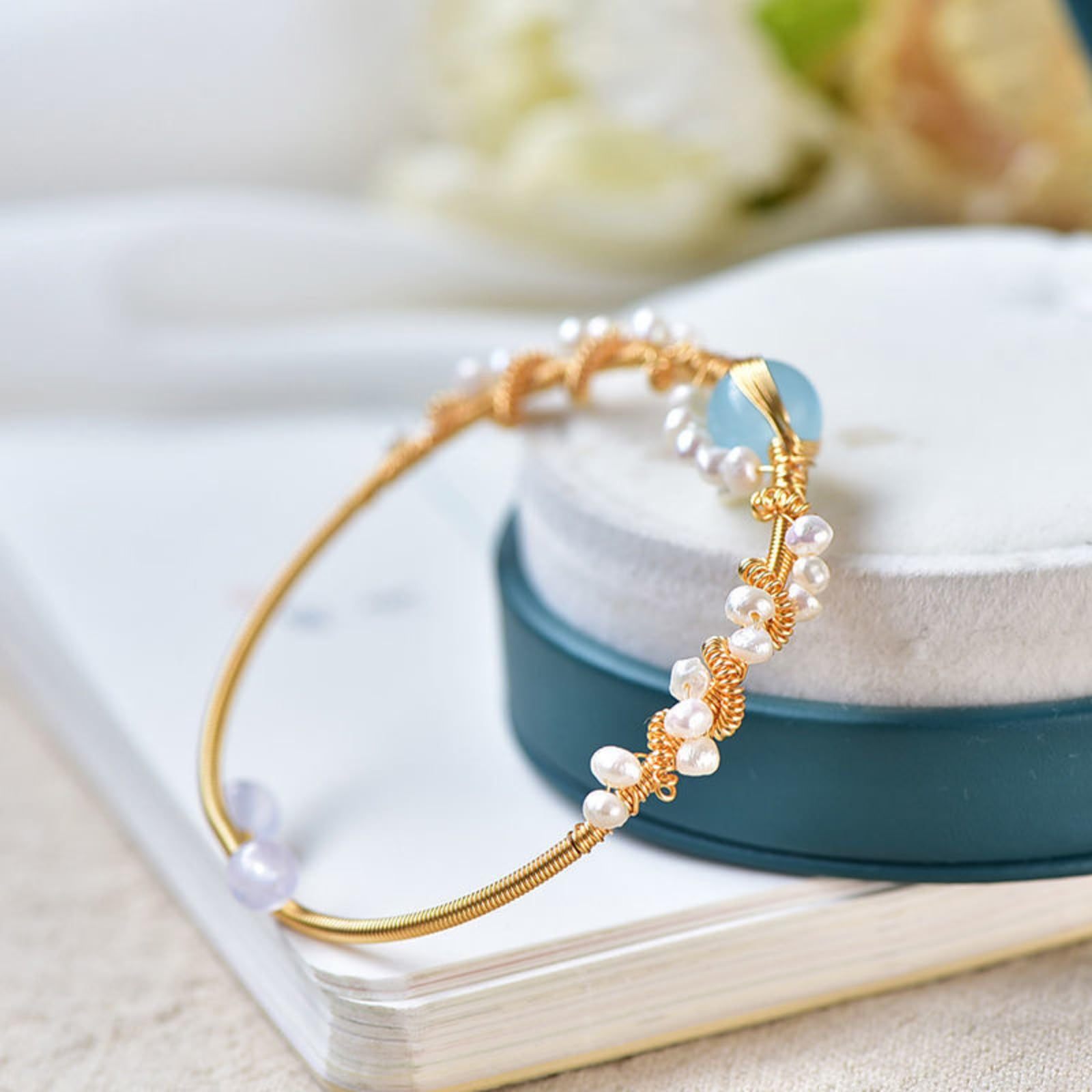 Gold-Plated Pearl Bracelet for Women