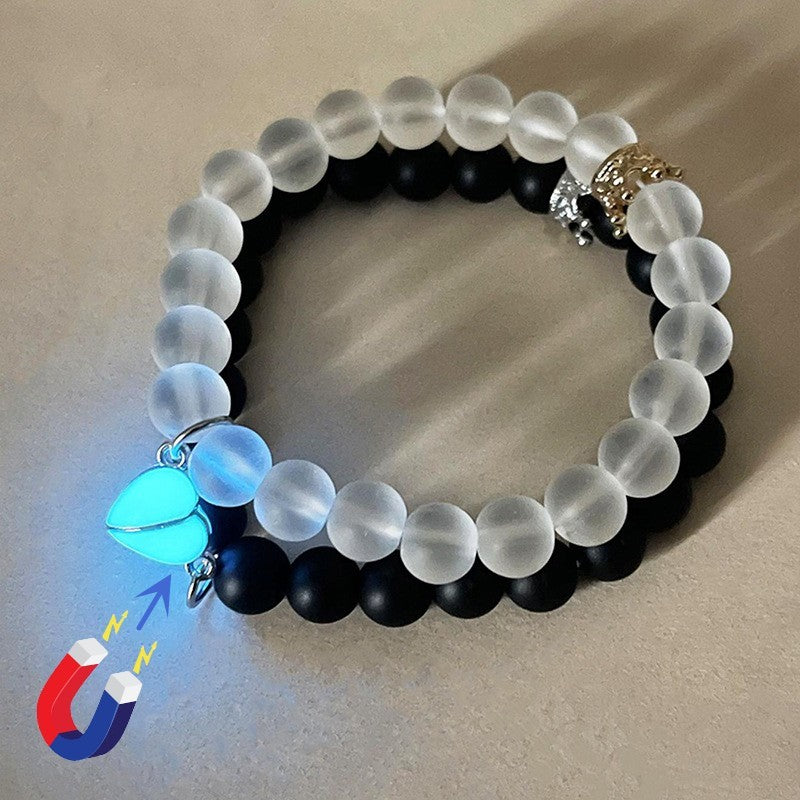 Couple’s Handmade Crown Beaded Bracelet