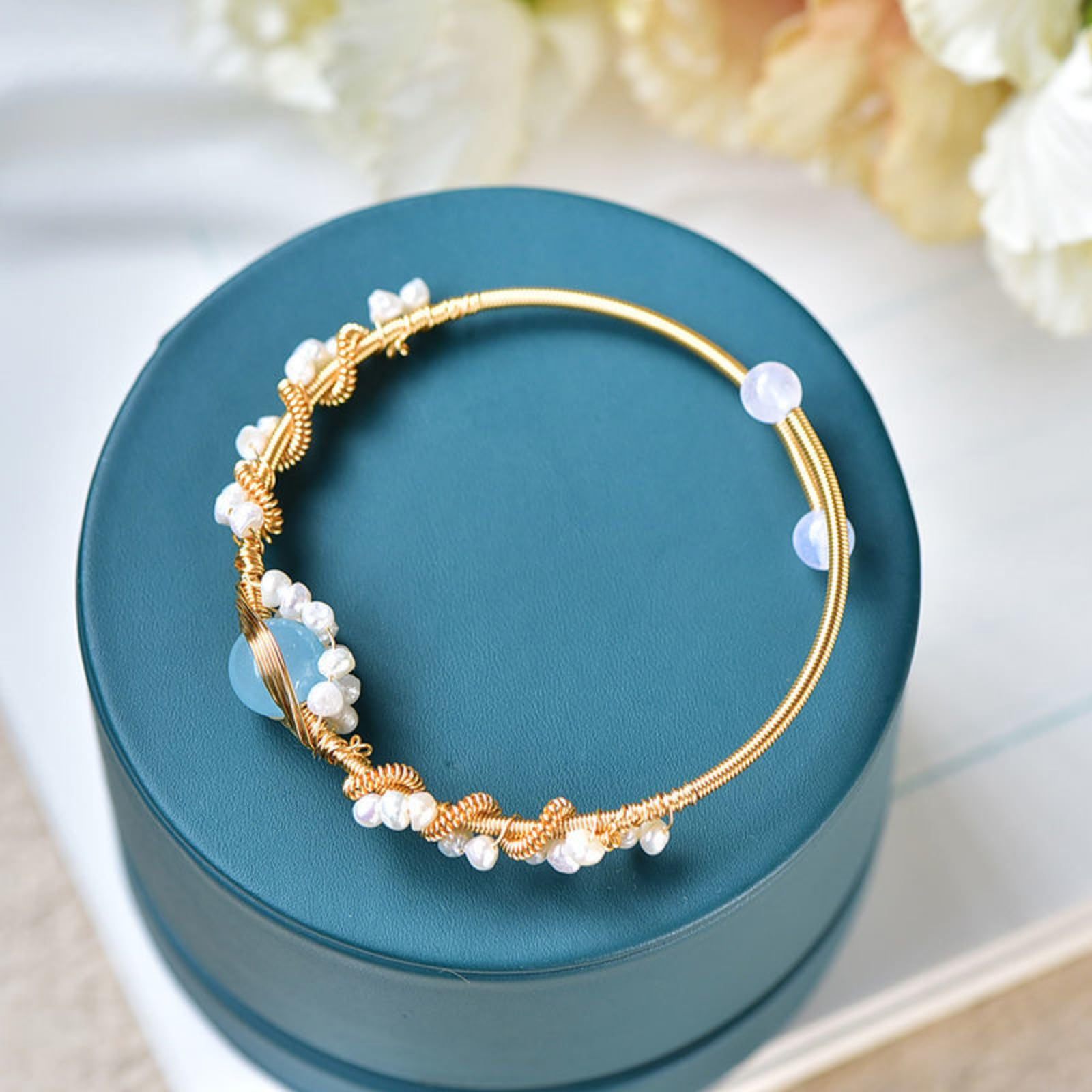 Gold-Plated Pearl Bracelet for Women